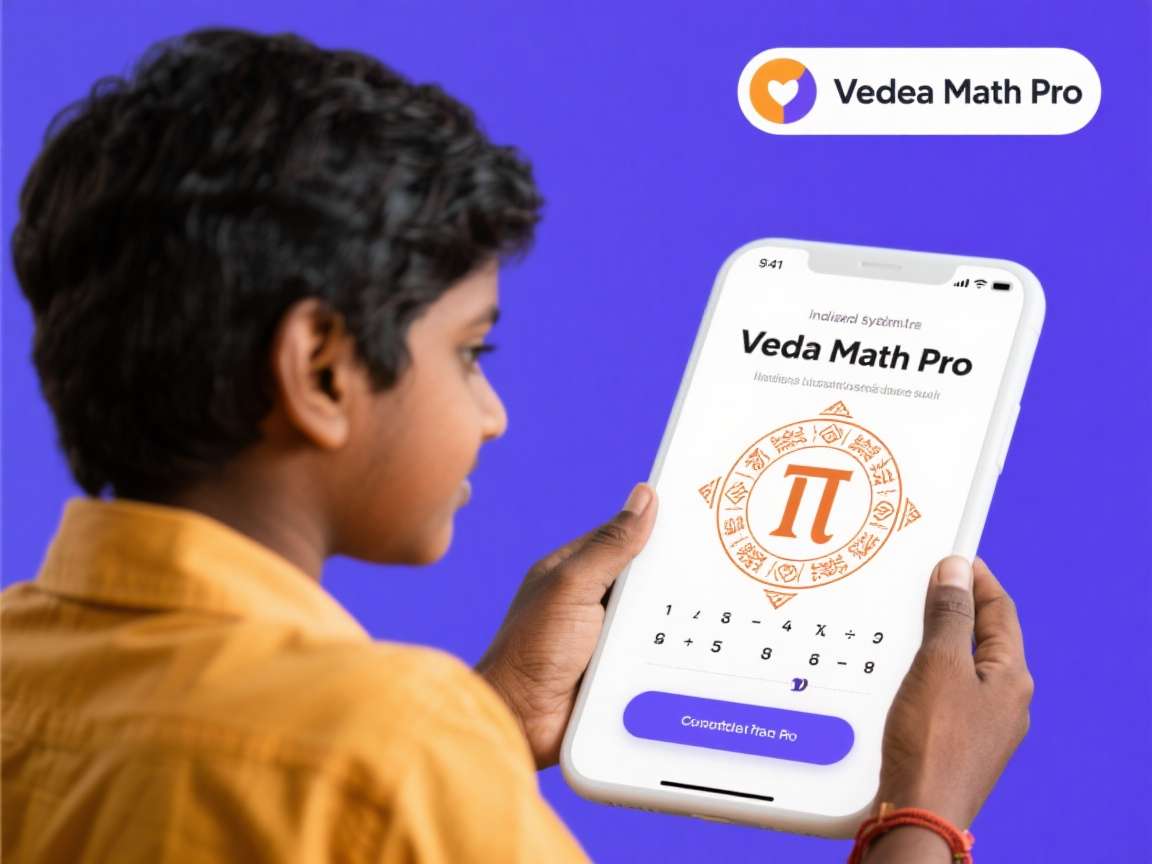 Vedic Math Pro app showing mathematical calculations and tutorials