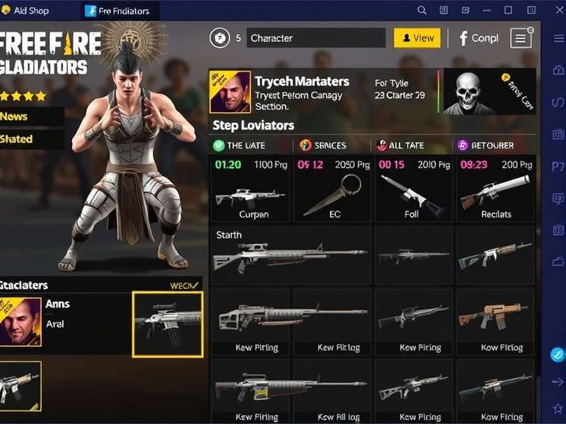 Free Fire Pro Gladiators weapon customization interface