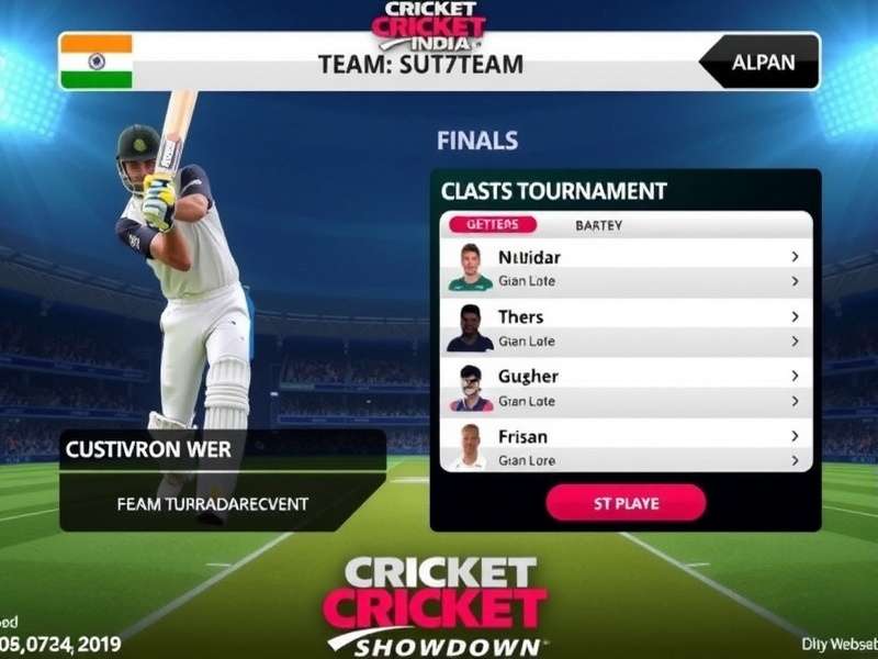 Cricket Showdown India gameplay screenshot showing batting interface