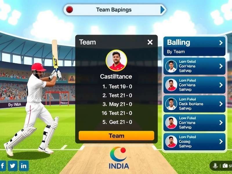Cricket Showdown India team customization screen