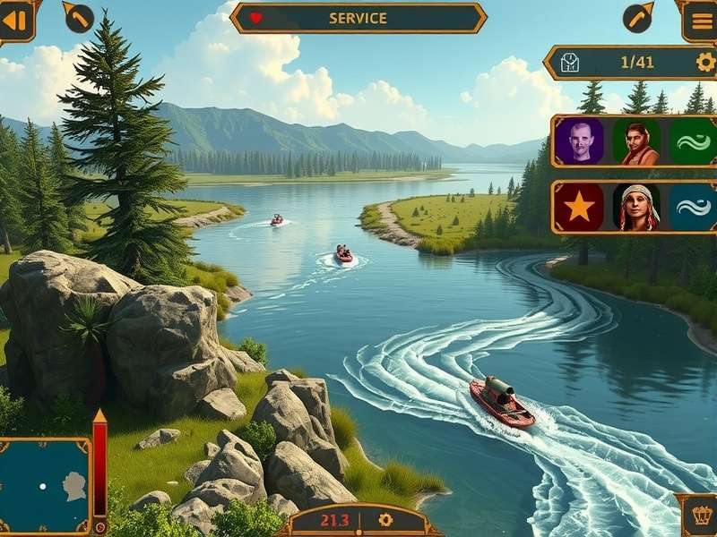 Indian River Rampage gameplay screenshot showing river navigation