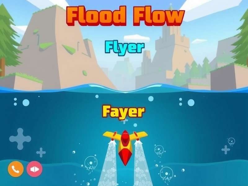 Flood Flow Flyer gameplay screenshot showing water navigation mechanics