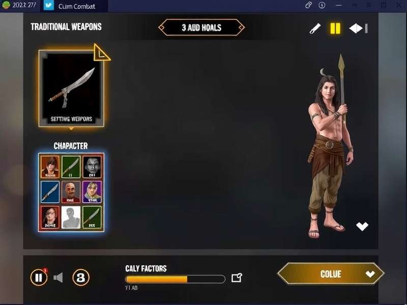 Cumin Combat Legend gameplay screenshot showing traditional Indian weapons