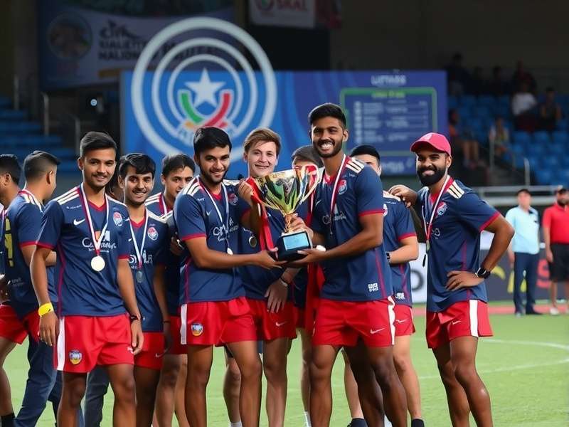 Gachibowli Warriors receiving tournament trophy