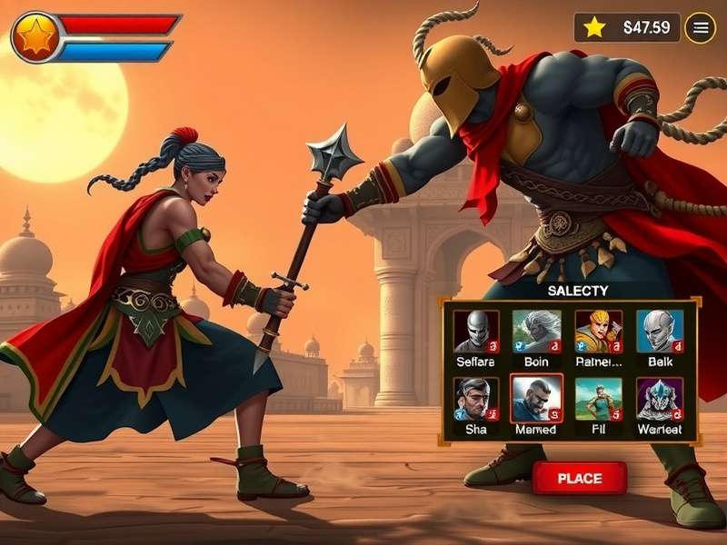 Glory Mace Battle India character selection screen