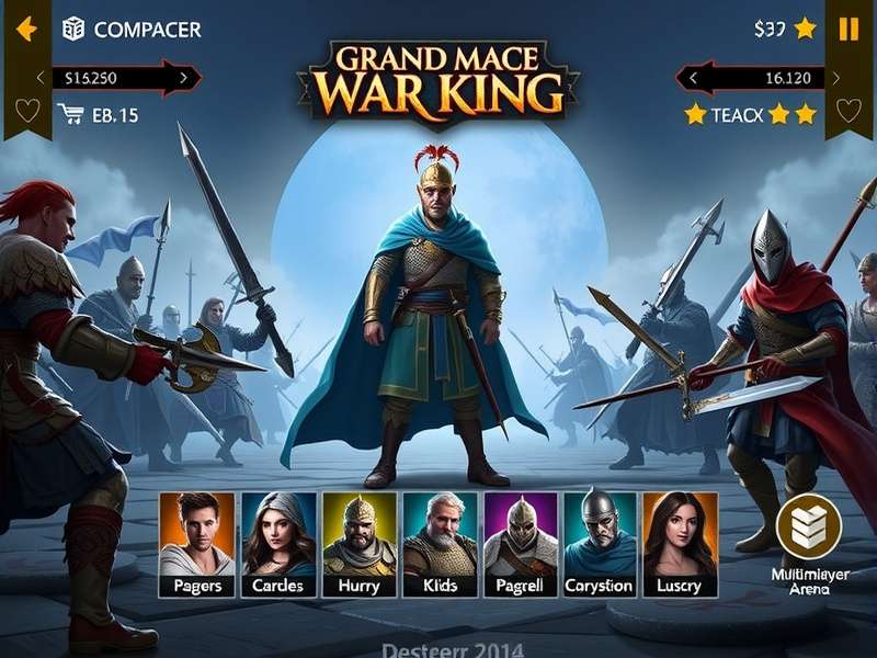 Grand Mace War King battle scene showing medieval warriors