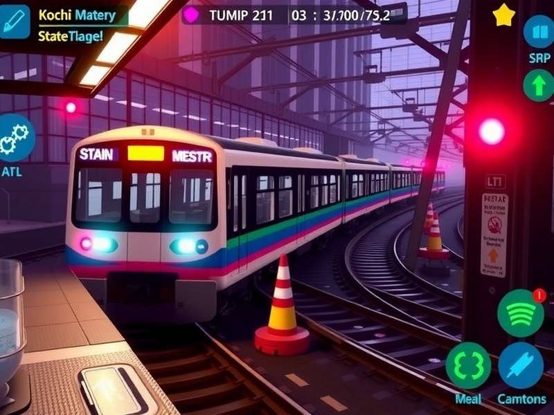 Kochi Metro Mastery gameplay screenshot showing train operations