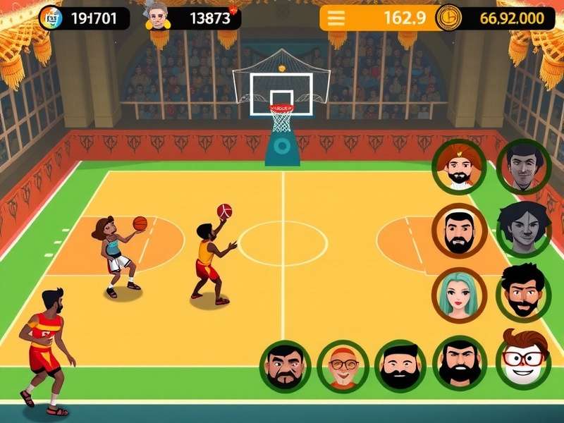 Desi Hoop Warrior gameplay screenshot showing Indian-themed basketball court