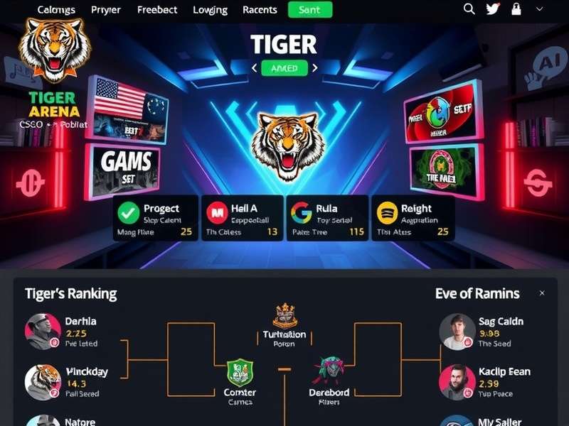 Tiger CSGO Arena gameplay interface showing competitive match