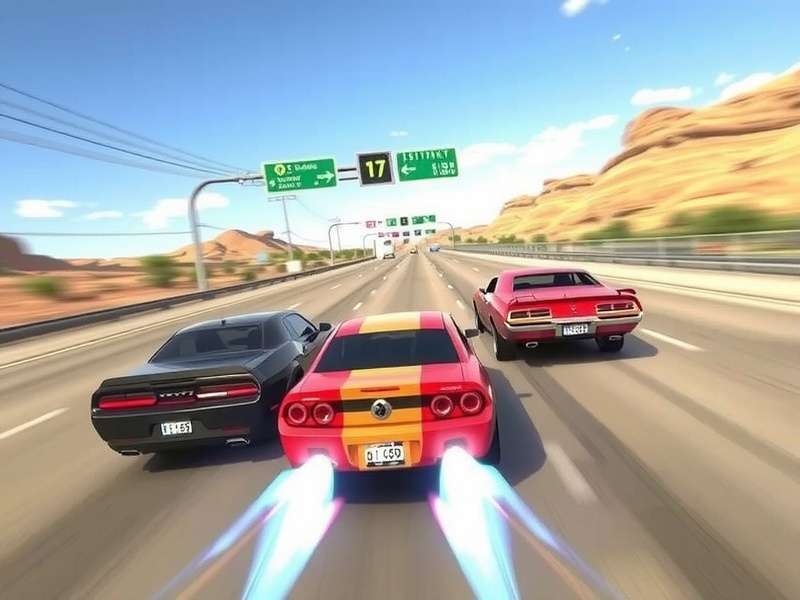 Highway Chase Master gameplay screenshot showing intense car chase