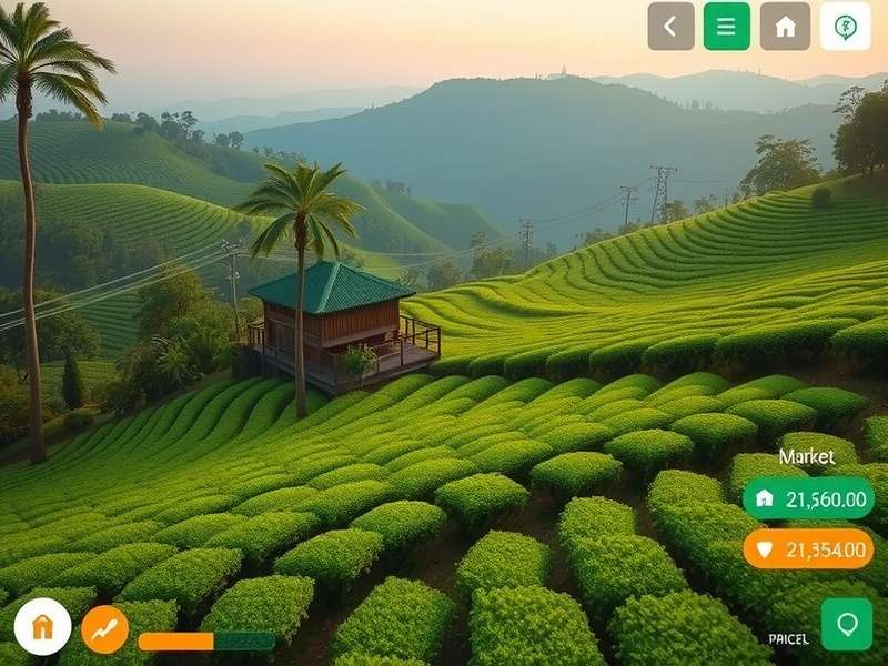 Market interface in Tea Plantation Pro showing price fluctuations