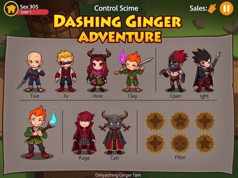 Dashing Ginger Adventure character lineup showing main heroes and villains