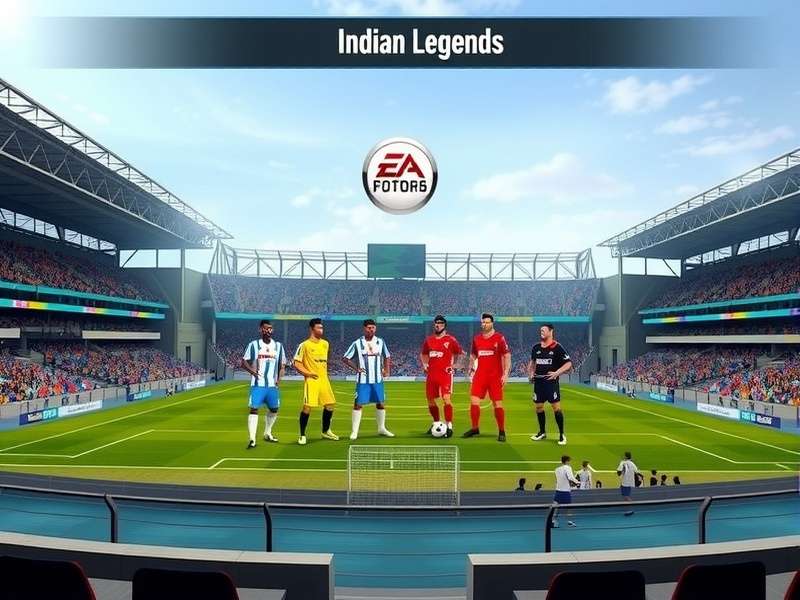 FIFA 06 Calcutta Legends gameplay screenshot showing Indian stadium
