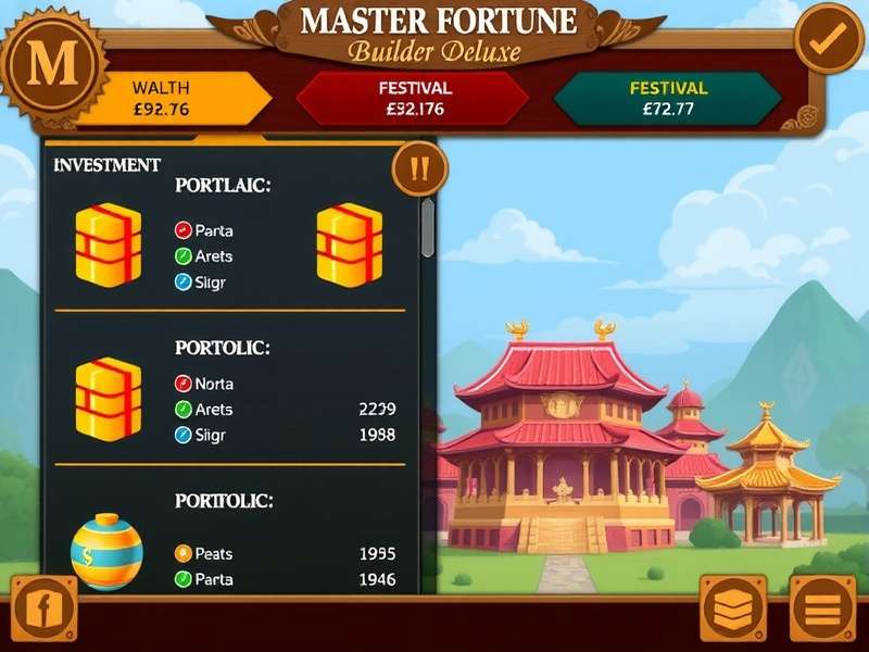 Master Fortune Builder Deluxe gameplay screenshot showing wealth management interface