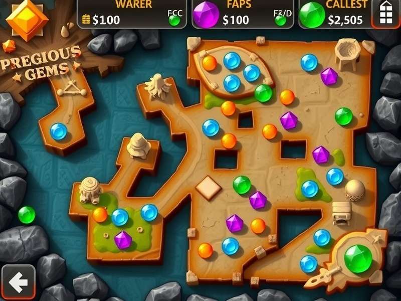 Precious Gems Hunt gameplay screenshot showing gem collection