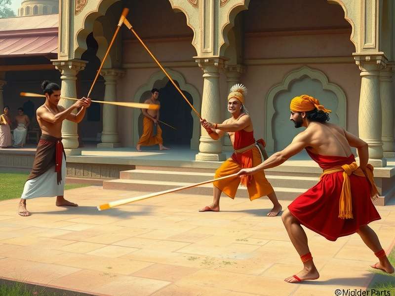 Historical depiction of Indian Spin Warriors in ancient texts