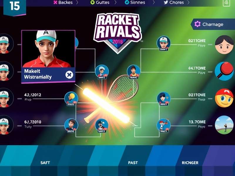 Racket Rivals gameplay screenshot showing intense match