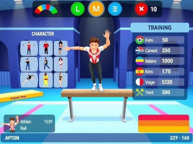 Gymnastics Grandeur Blast training facility showing upgrade options
