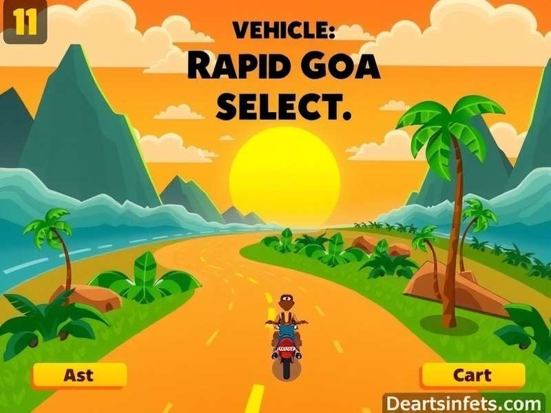 Rapid Goa Dash gameplay screenshot showing colorful Goan landscapes