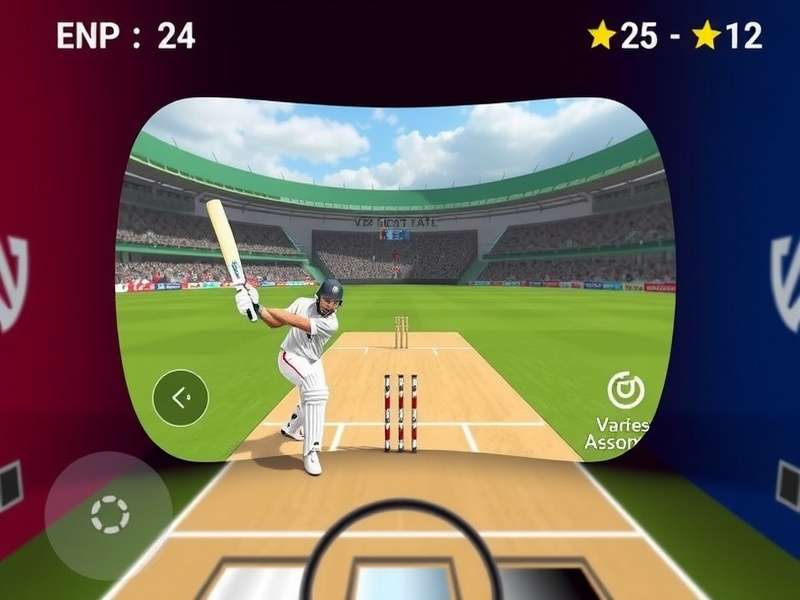 VR Cricket Champion Legend gameplay showing batsman in virtual reality