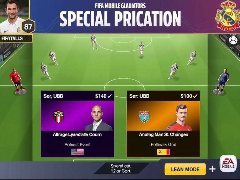 FIFA Mobile Elite Gladiators game modes interface