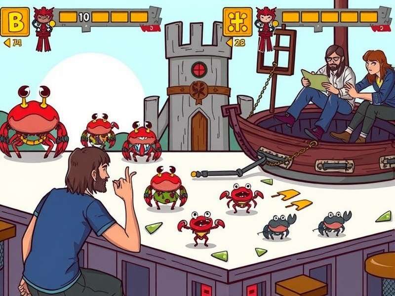 Crab Castle battle gameplay screenshot