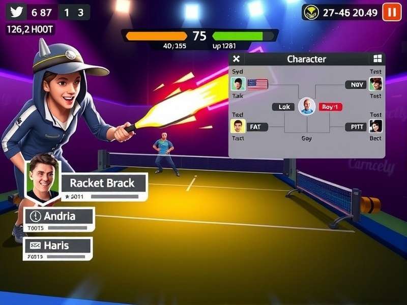 Racket Rivals tournament bracket display