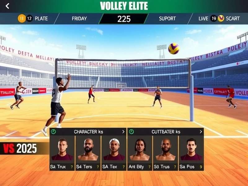 Volley Elite multiplayer arena interface