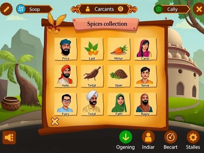 Cumin Quest Spice Trail character gallery showing diverse Indian characters