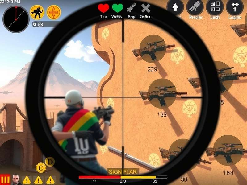 Solar Sniper Gladiator gameplay screenshot showing sniper scope view