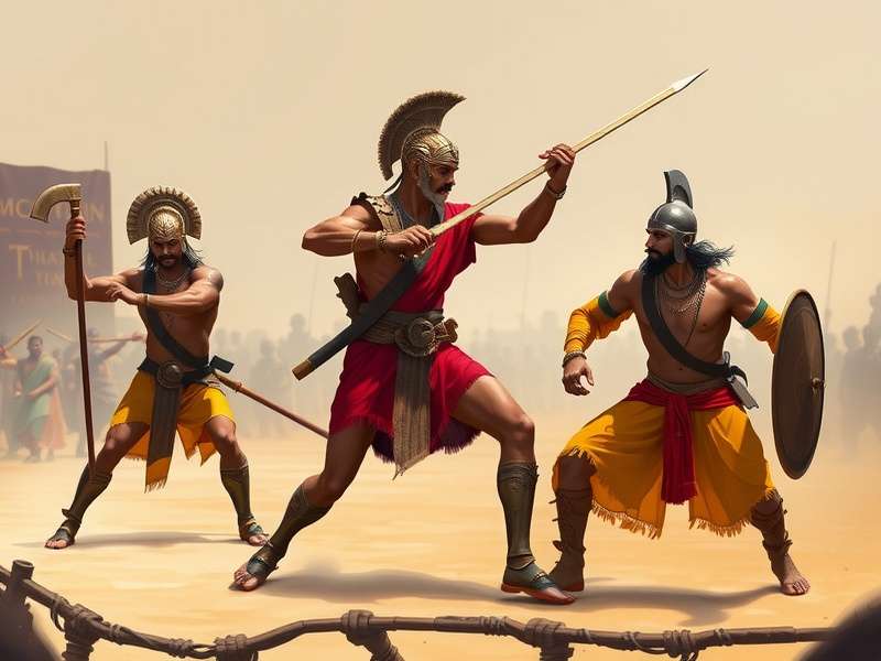 Dharma Gladiator competition arena and scoring system