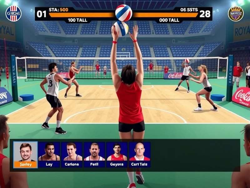 Royals Volley Champion II gameplay screenshot showing intense volleyball action
