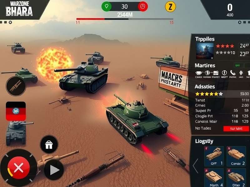 Warzone Bharat Tank Dominance gameplay screenshot showing tank combat