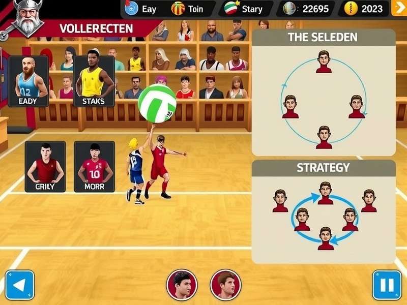 Viking Volley Pro Supreme gameplay screenshot showing intense volleyball action