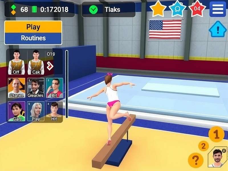 Gymnastic Precision Pro Balance Beam Gameplay Gymnastic Precision Pro gameplay screenshot showing balance beam routine