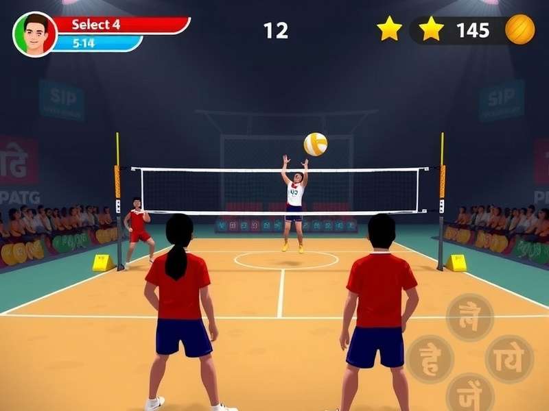 Dharamshala Volley Wizards gameplay screenshot showing volleyball action