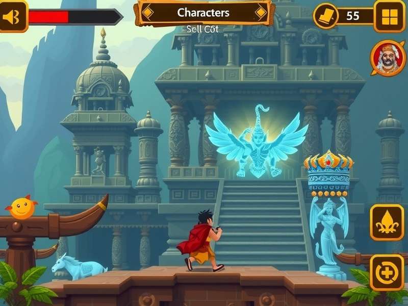 Beautiful temple environment in Temple Sacred Run with intricate architectural details