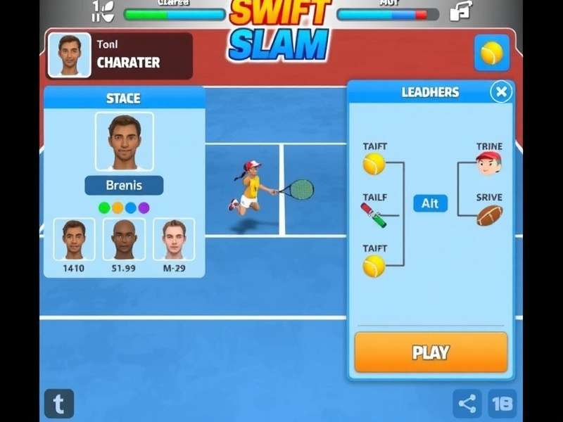 Swift Serve Slam character customization screen