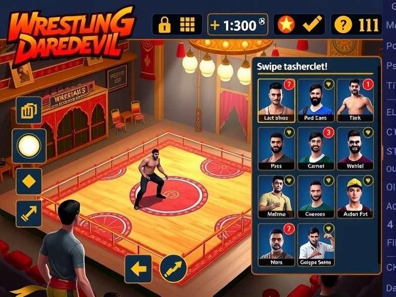 Wrestling Daredevil character customization screen showing various options