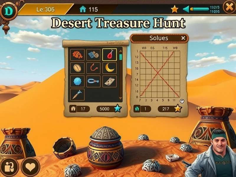 Desert Treasure Hunt inventory management interface