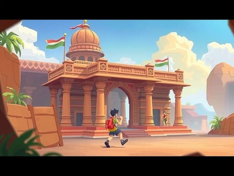 Temple Sprint Indian Odyssey cultural elements showing traditional architecture