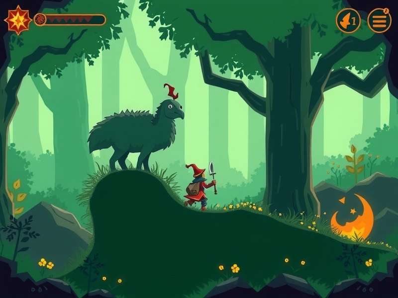 Naan Pilgrim Star gameplay screenshot showing character in mystical forest