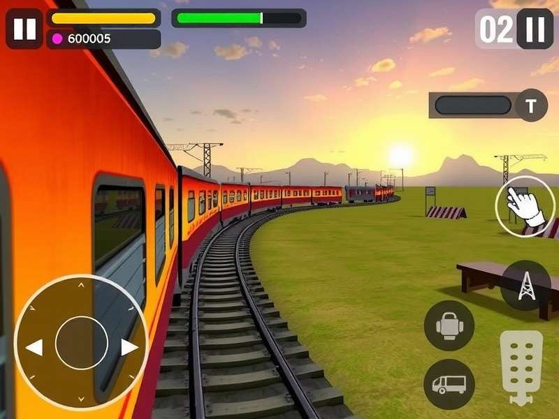 Chennai Express Ride gameplay screenshot showing train and landscape