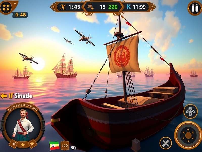 Sabarmati Sailor Ace gameplay screenshot showing naval battle
