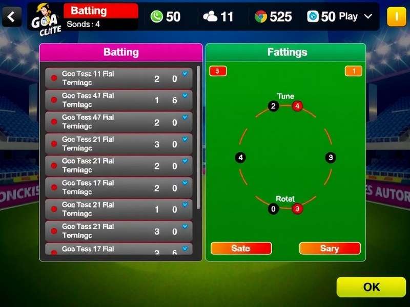 Goa Cricket Elite Batting Interface