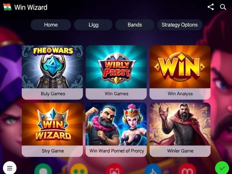 Win Wizard India feature showcase with multiple gaming options
