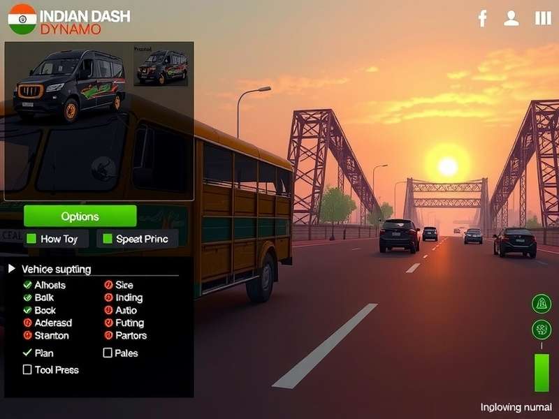 Vehicle customization screen in Indian Dash Dynamo showing various options