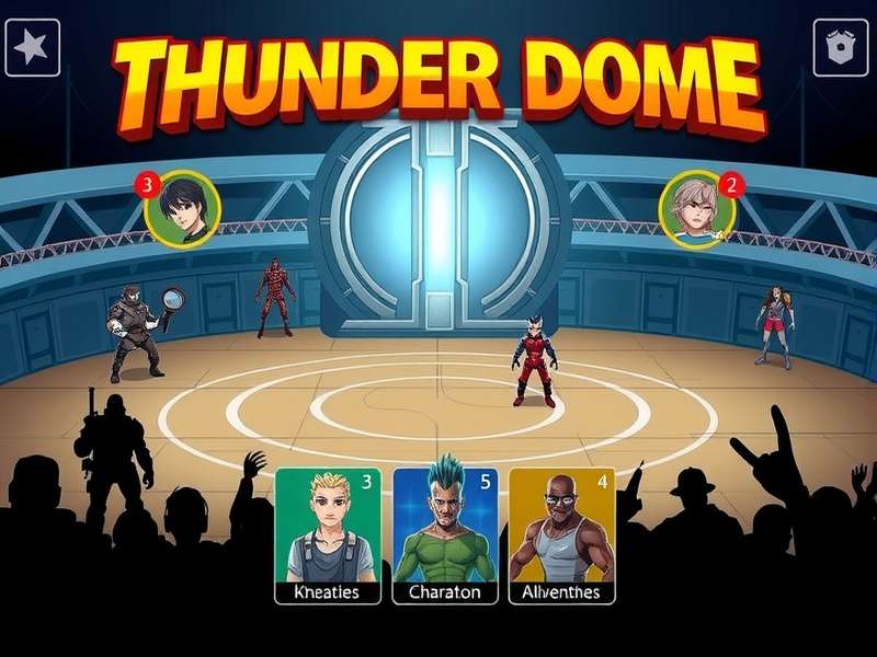Thunder Dome game banner showing characters and arena