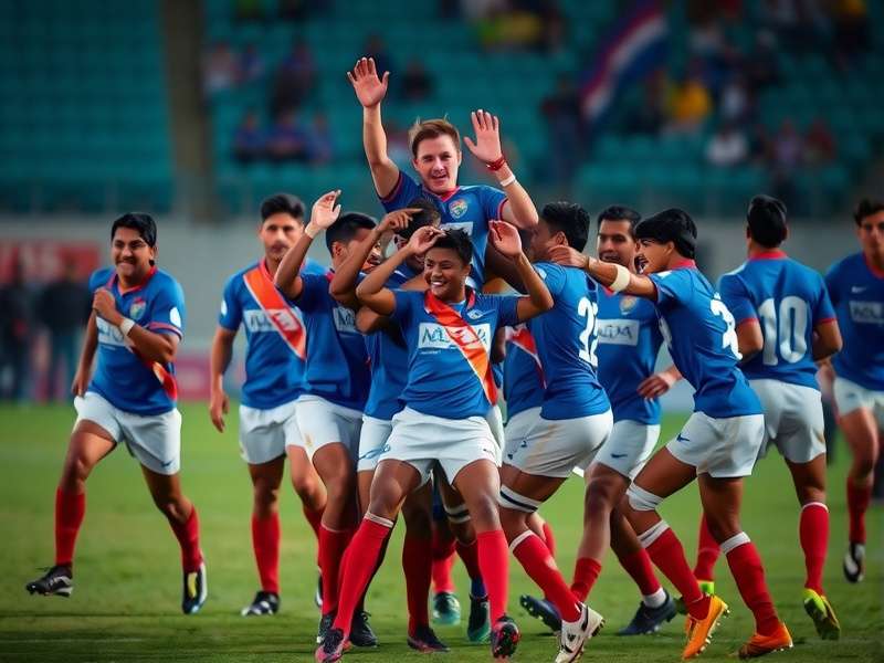 India Rugby Crusaders team in action during an international match