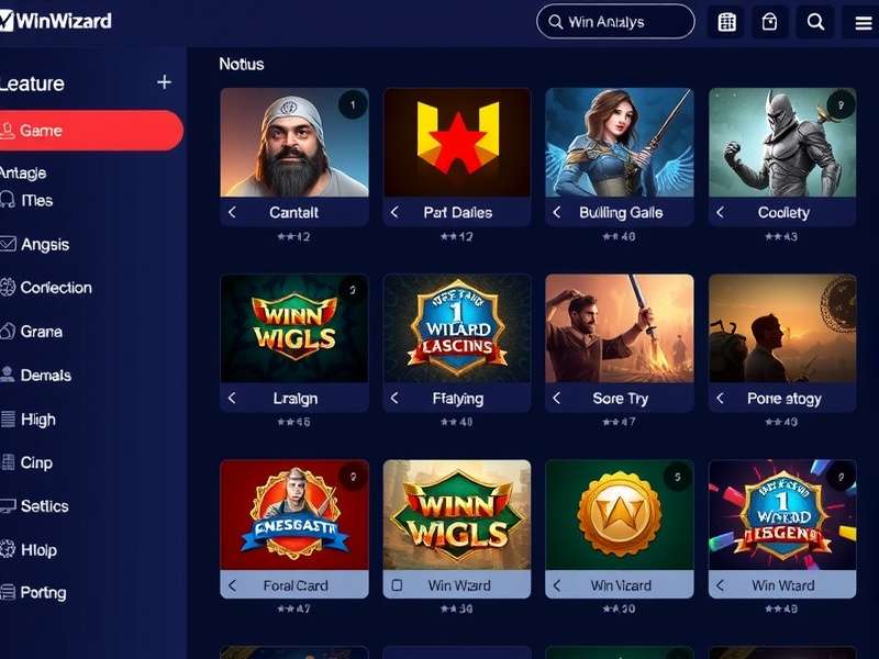 Win Wizard India gaming interface showcasing diverse game options